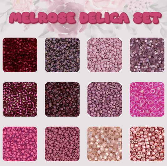 “Melrose” Deluxe Pink 12 x 11/0 Delica Set (5.2g) Promotions Miyuki Delica Beads