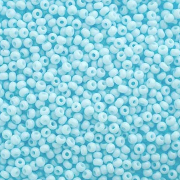 Close-up of light blue beads