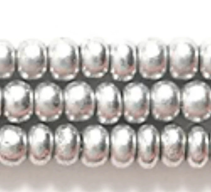 10/0 Silk Silky Silver, Preciosa Seed Bead *Hank 10/0 Preciosa Seed Beads