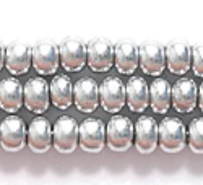 10/0 Silk Silky Silver, Preciosa Seed Bead *Hank 10/0 Preciosa Seed Beads