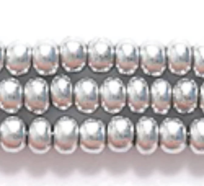 10/0 Silk Silky Silver, Preciosa Seed Bead *Hank 10/0 Preciosa Seed Beads
