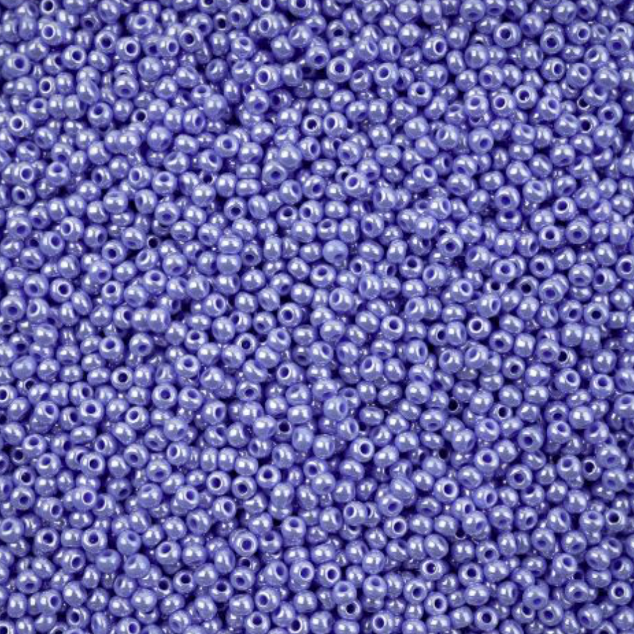 10/0 Pale Blue Luster Opaque, Preciosa Seed Beads (22g) 10/0 Preciosa Seed Beads
