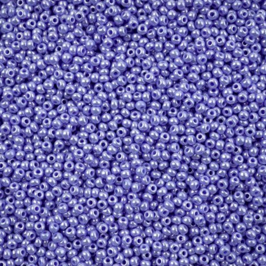 10/0 Pale Blue Luster Opaque, Preciosa Seed Beads (22g) 10/0 Preciosa Seed Beads
