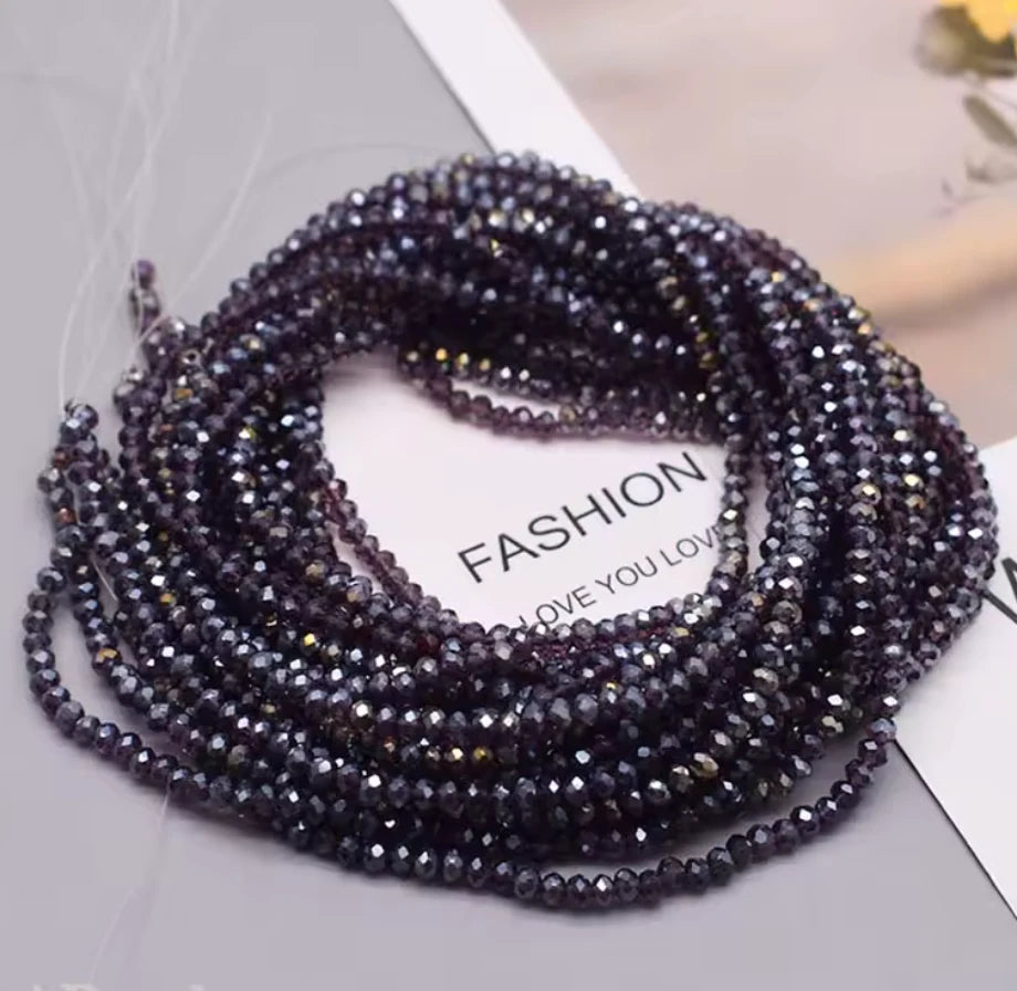 2*3mm Tanzanite Purple Blue AB Grade AAA Rondelle Beads (5g) Sundaylace Creations & Bling