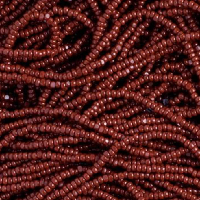 13/0 Charlotte Cut Czech Seed Bead - Brown Opaque *HANK Czech Preciosa Charlotte Cut Seedbeads