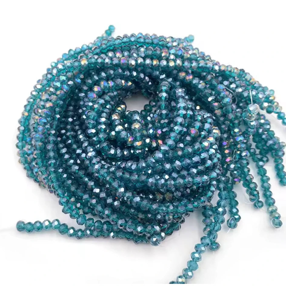 2mm Malachite Green AB Rondelle Beads Loose (5g) Strand Sundaylace Creations & Bling