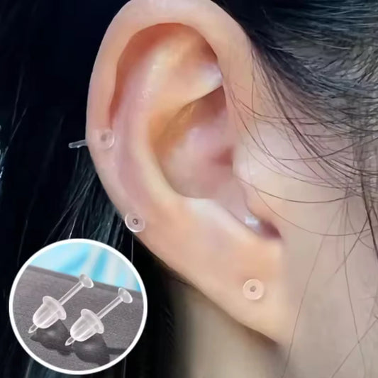 5*12mm Clear Hypoallergenic Plastic Posts, Earring Findings (50pcs) Basics