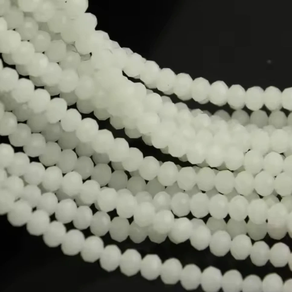 2mm White Opal Glass Rondelle Beads (5g) Sundaylace Creations & Bling