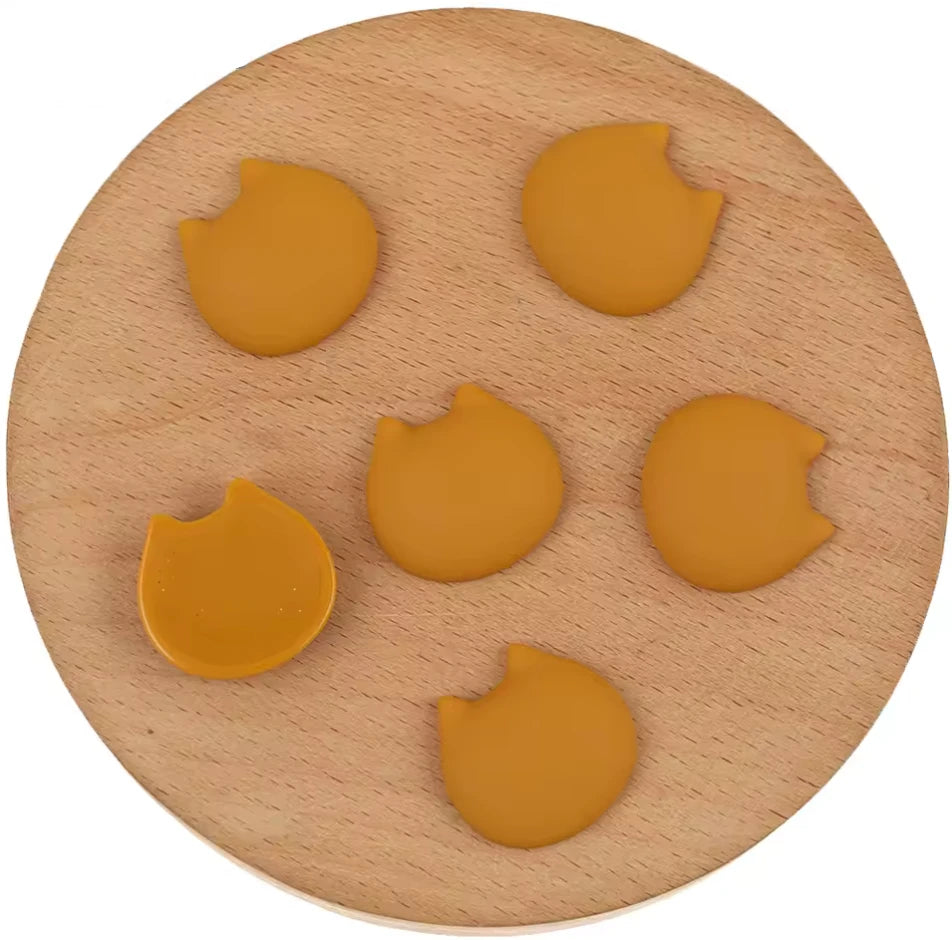 20mm Mustard Cat Shaped Matte Rubber Matte, Glue on, Resin Gem, (Sold in Pair) Resin Gems