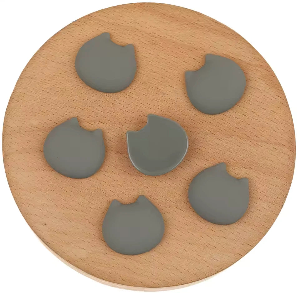 20mm Grey Cat Shaped Matte Rubber Matte, Glue on, Resin Gem, (Sold in Pair) Resin Gems