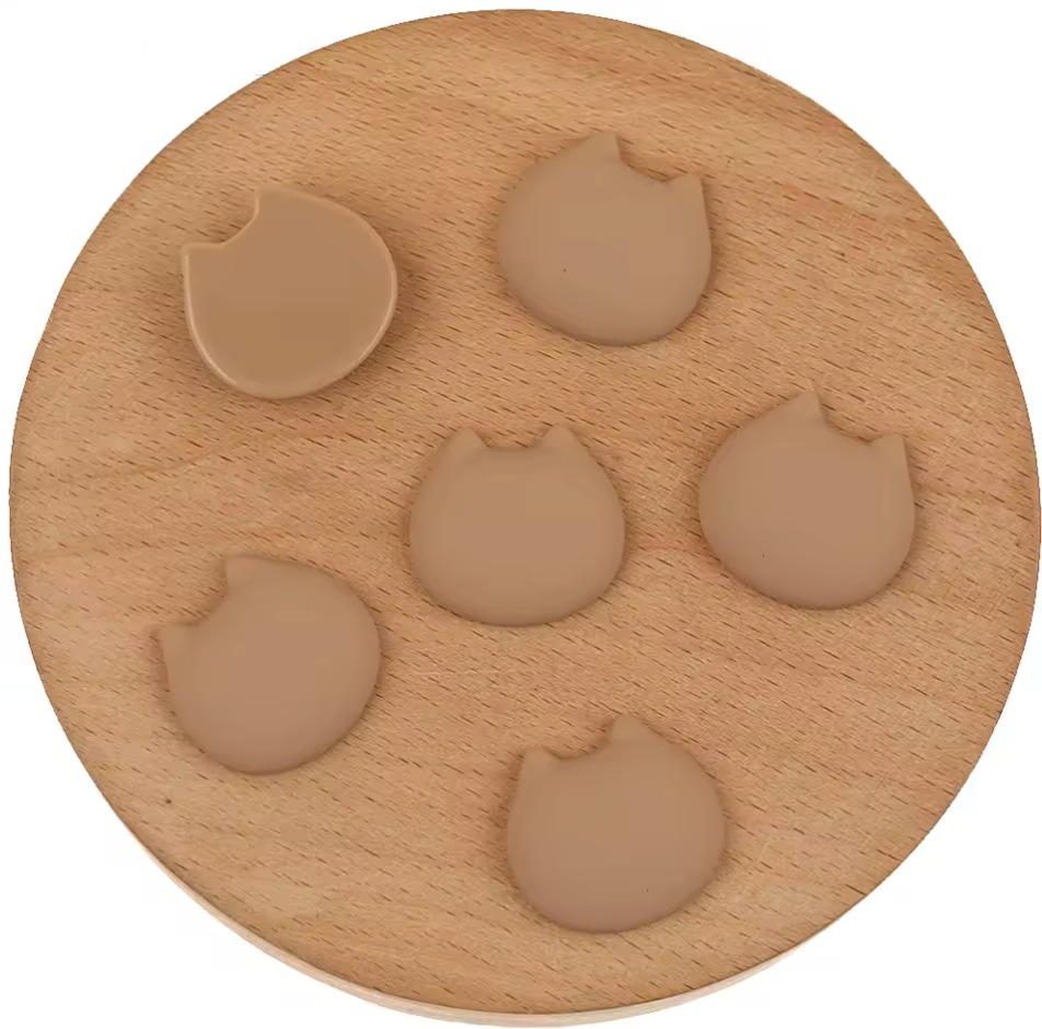 20mm Tan Cat Shaped Matte Rubber Matte, Glue on, Resin Gem, (Sold in Pair) Resin Gems