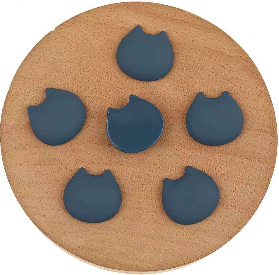 20mm Dusk Blue Cat Shaped Matte Rubber Matte, Glue on, Resin Gem, (Sold in Pair) Resin Gems