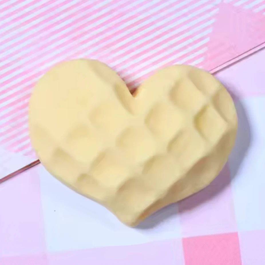 26mm Yellow Matte Heart Mixed Waffle Cone Textured Matte Hearts, Glue on, Resin Gem, (Sold in Pair) Resin Gems