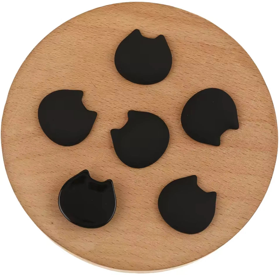20mm Black Cat Shaped Matte Rubber Matte, Glue on, Resin Gem, (Sold in Pair) Resin Gems