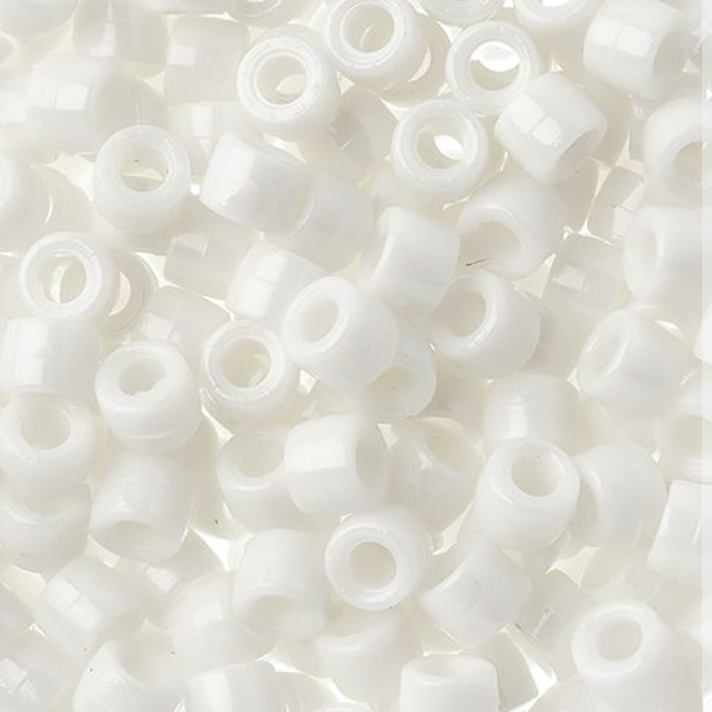 6mm Preciosa Glass Mini Crow Beads - Opaque White (1000pcs) 6/0 Pony Beads