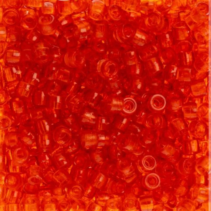 6mm Preciosa Glass Mini Crow Beads - Transparent Orange (1000pcs) 6/0 Pony Beads