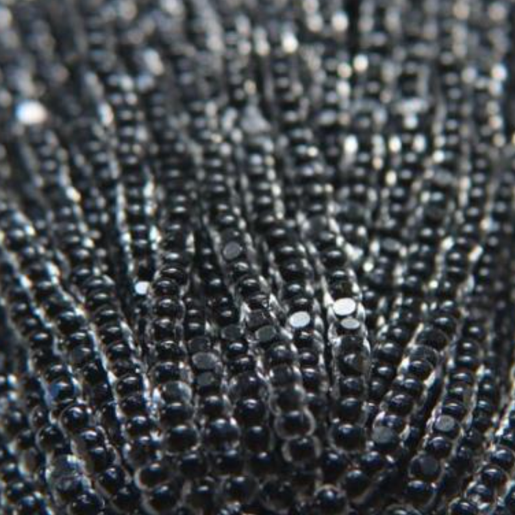 11/0 Charlotte Cut Seed Bead- Colour Lined Jet Black *10g Hank* India Sheen Charlotte Cut Seedbeads