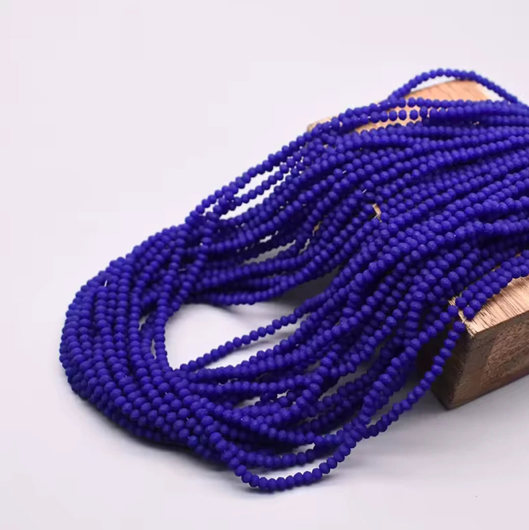 2*3mm Navy Blue Faceted Rondelle Matte, (155pcs) Sundaylace Creations & Bling