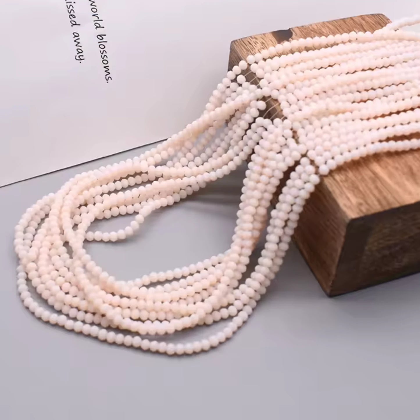 2*3mm Light Peach Faceted Rondelle Matte, (155pcs) Sundaylace Creations & Bling