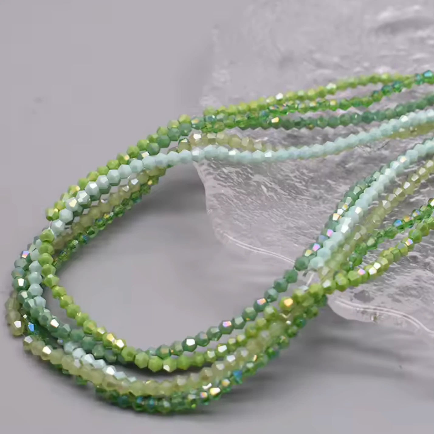 3mm Bicone Beads Multicolour Glass w/5 Strings (Copy) Bicone/Rondelle