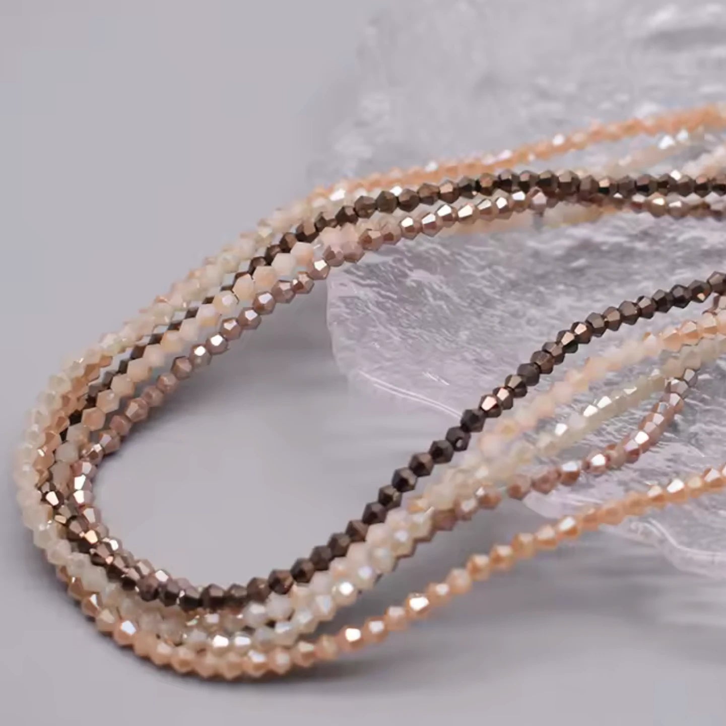 3mm Fern Mist Bicone Beads Multicolour Glass w/5 Strings (Copy) Bicone/Rondelle