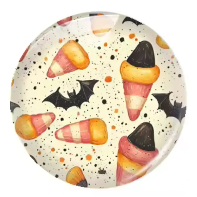 20mm Halloween (Title) Round, Glue On, Resin Gem (Sold in Pair) Resin Gems