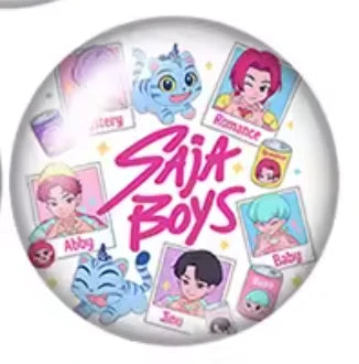 18mm SAJA BOYS K-Pop Demon Hunter Anime Cartoon Round, Glue on, Resin Gem, (Sold in Pairs)