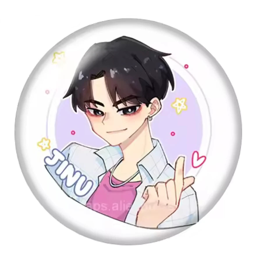 18mm Jinu SAJA BOYS - K-Pop Demon Hunter Anime Cartoon Round, Glue on, Resin Gem, (Sold in Pairs)