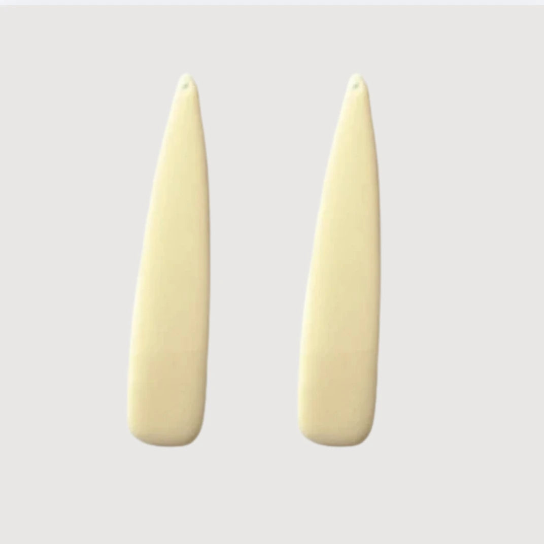 11*55mm Ivory Long Teardrops, One hole, Acrylic Resin Gems (Sold in Pair) Resin Gems