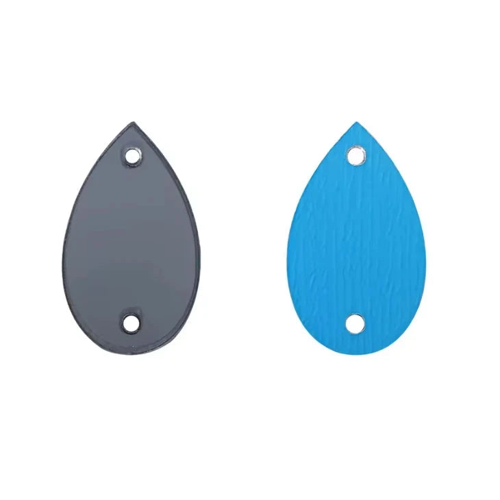 17*28mm Purple Reflective Mirror Teardrop Shaped Sew on Mirror Gem