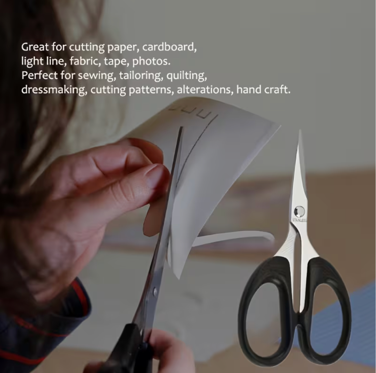 2.5"x4.7" Stainless Steel Precision Scissors with Black Handle, Beading Scissors, Basics Sundaylace Creations & Bling