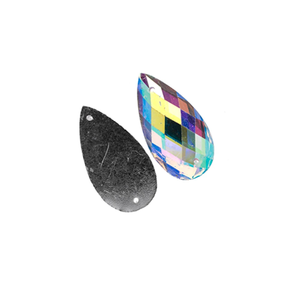 10.5*18mm Crystal AB Teardrop, Sew on, Resin Gems (Sold in Pair) Resin Gems