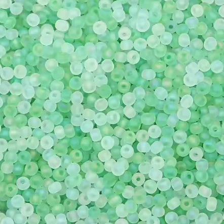 11/0 Japanese Seedbeads, Frosted Matte Pale Green (10g) 11/0 Japanese Seed Beads
