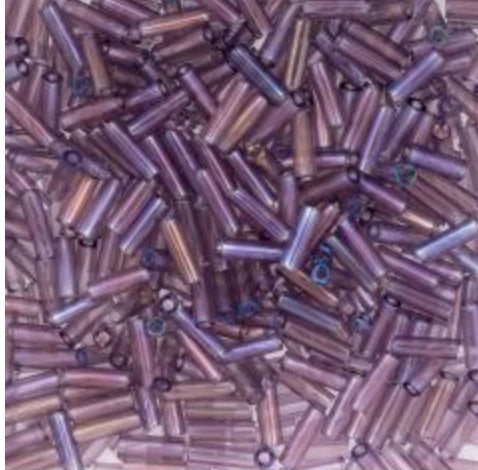 Czech Bugle Beads apx. 19g Vial #3 Transparent Light Amethyst AB John Beads
