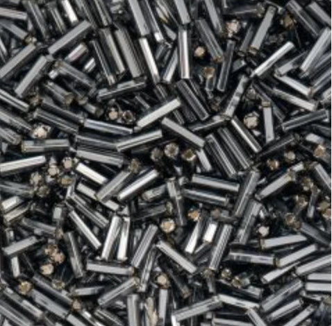 Czech Bugle Beads apx. 19g Vial #3 Silver Lined Grey John Beads