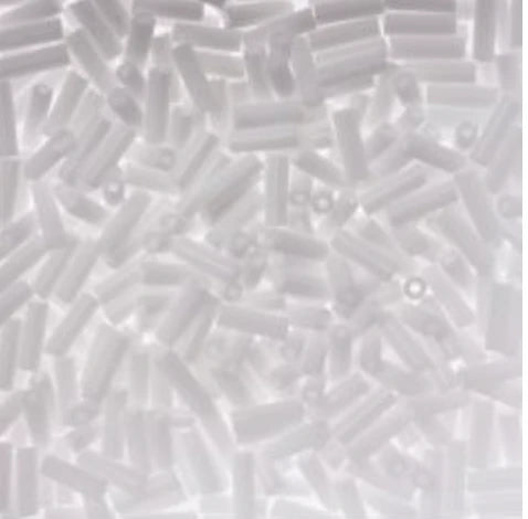 Czech Bugle Beads apx. 19g Vial #3 Opaque White John Beads