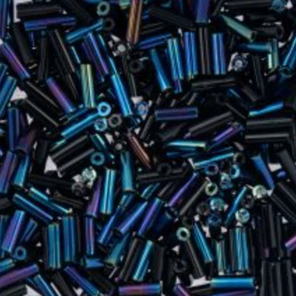Czech Bugle Beads apx. 19g Vial #3 Midnight Mix John Beads