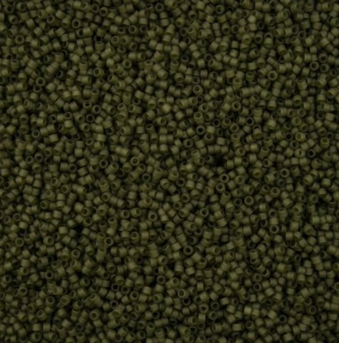 Delica 11/0 RD Olive Green Matte (2404v) (5.2g) Miyuki Delica Beads