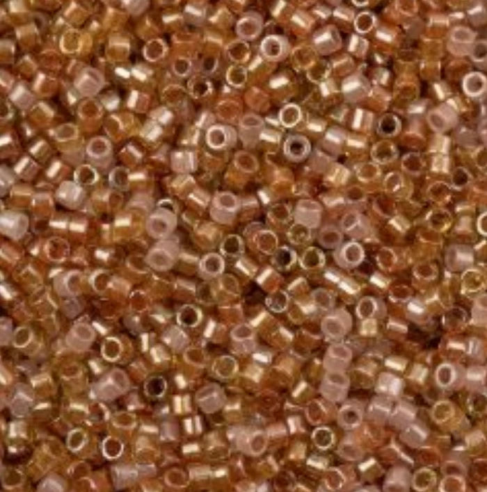 Delica 11/0 RD Transparent Apricot Mix (0987v) (5.2g) Miyuki Delica Beads