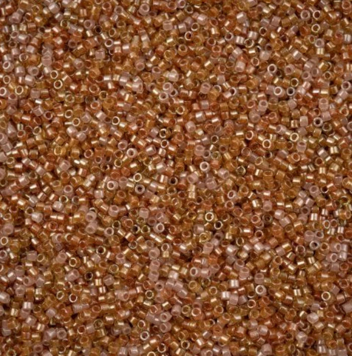 Delica 11/0 RD Transparent Apricot Mix (0987v) (5.2g) Miyuki Delica Beads