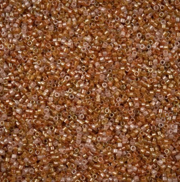 Delica 11/0 RD Transparent Apricot Mix (0987v) (5.2g) Miyuki Delica Beads