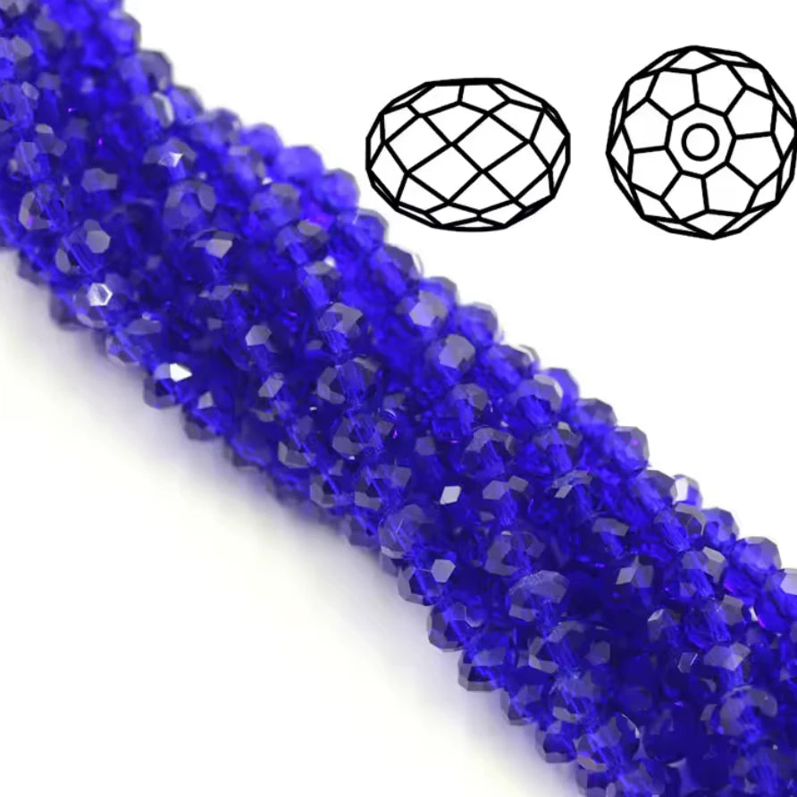 2*3mm Sapphire Blue Transparent Rondelle Beads Loose (5g) Sundaylace Creations & Bling