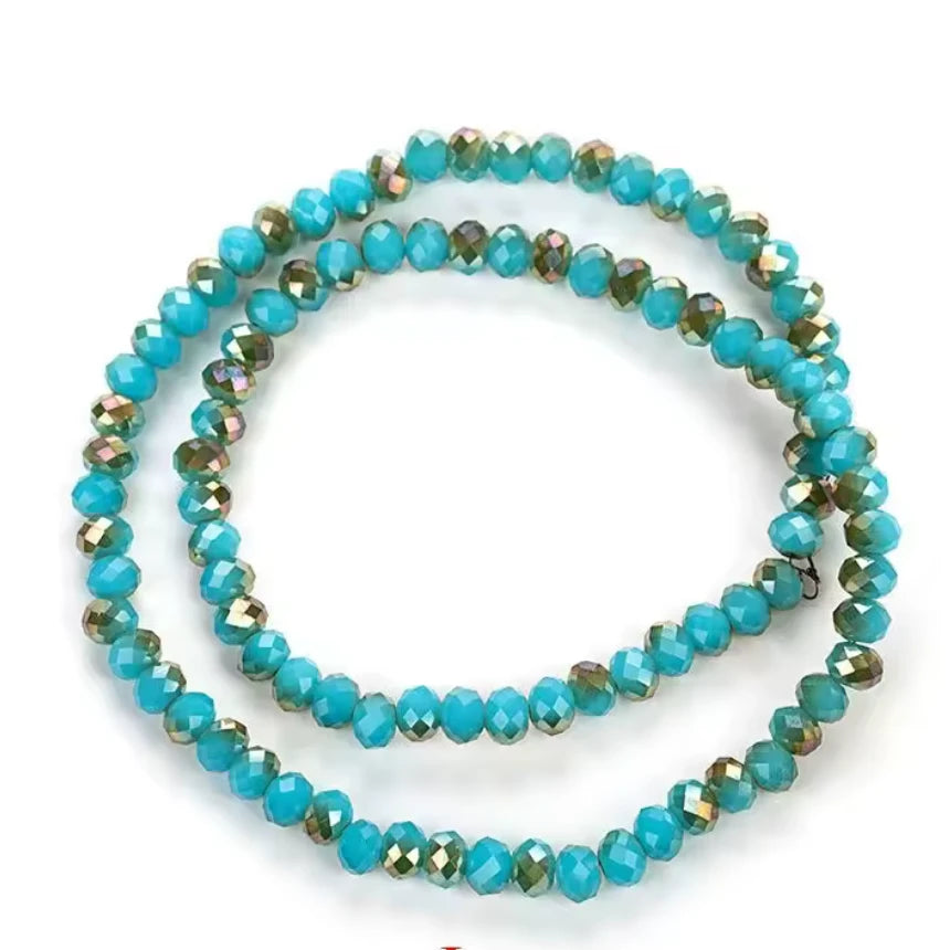 2*3mm Turquoise Teal Opal Half Plated Champage Grade AAA Rondelle Beads (5g) Sundaylace Creations & Bling