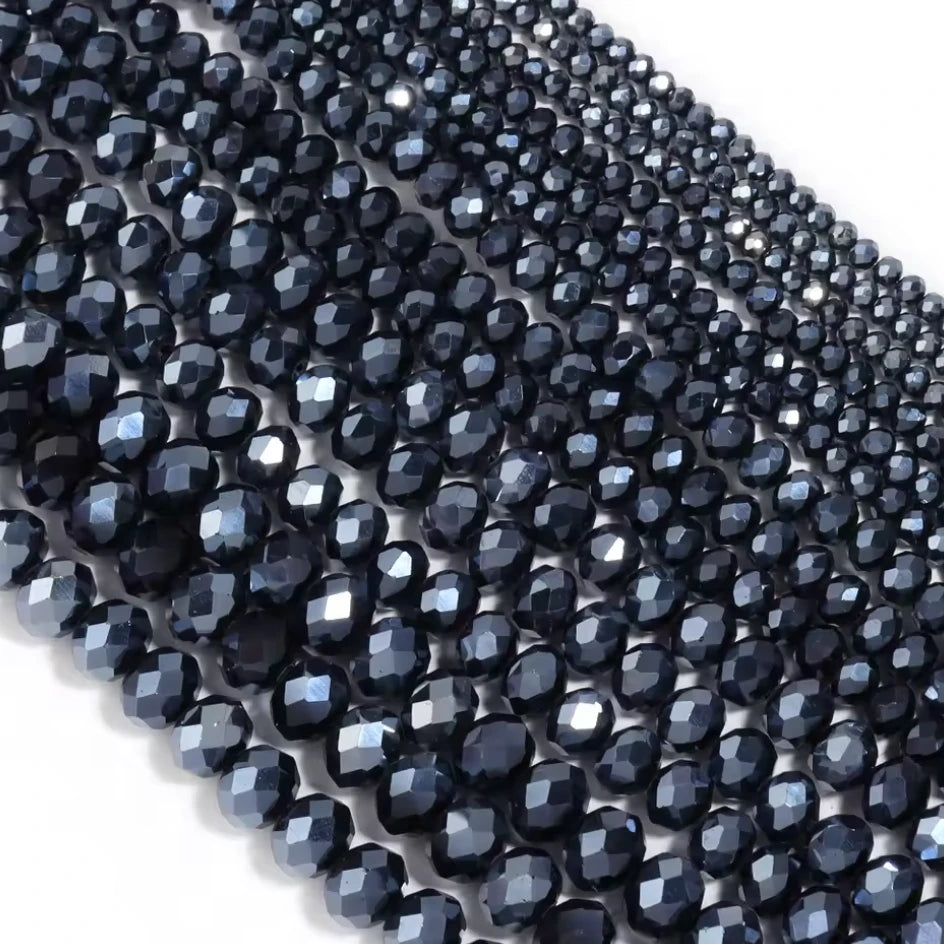 2*3mm Gunmetal Metallic Grey Rondelle Beads Loose (5g) Sundaylace Creations & Bling