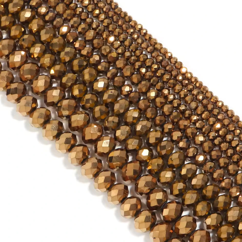 2*3mm Metallic Dark Copper Gold Rondelle Beads Loose (5g) Sundaylace Creations & Bling