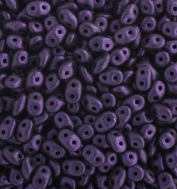 Matubo Czech Superduo 2-Hole Jet -Metallic Suede Purple (5g) Basics