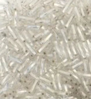 BUGLES #3, Twisted Silver Lined Silver Crystal (20g) Sundaylace Creations & Bling