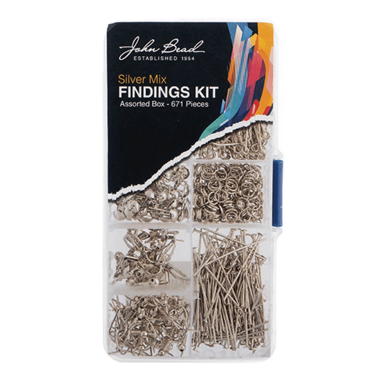 Assortment Box 8 Slots Silver Mix 671pcs, Earring Findings, New Beader Basics Basics