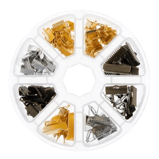 Assortment Round 8 Slots Clamp Ends 138pcs, Earring Finding, New Beader Basics Basics