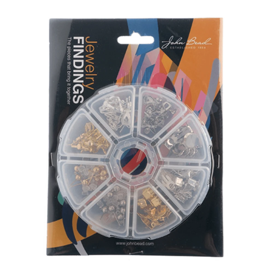 Assortment Round 8 Slots Earring Finding (Studs-Clip Ons) Mix 80pcs, New Beader Basics Basics